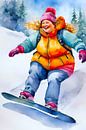 gezellige dame aan het snowboarden van De gezellige Dames thumbnail