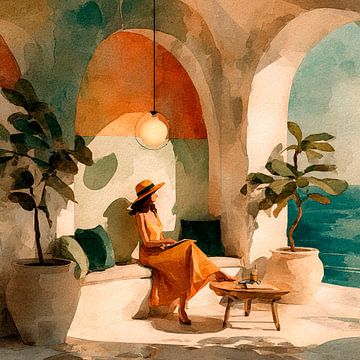 Sunlit Quiet Terrace by Nomo.Art