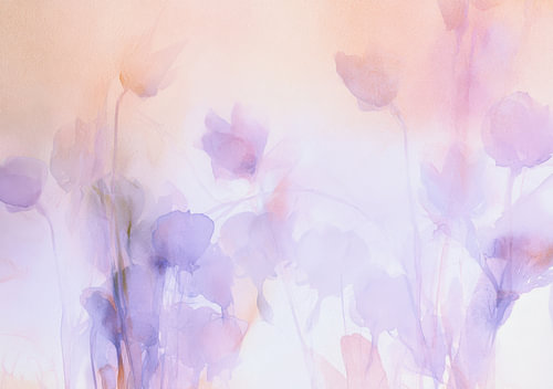Abstract flowers in delicate shades of violet and pink