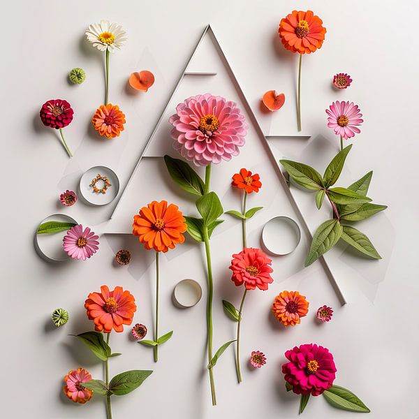 Zinnias by Poster Art Shop