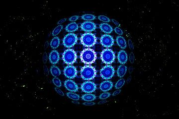 Blauwe cirkels in een caleidoscoop van Antwan Janssen