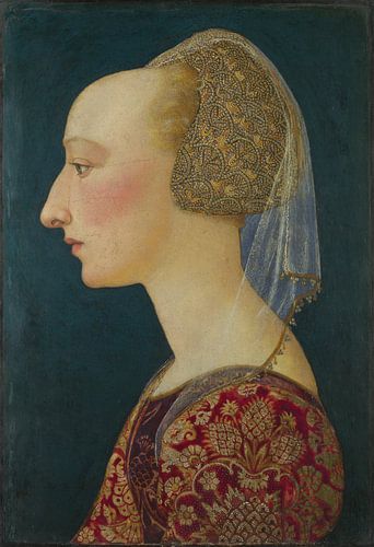 Portret van een dame in het rood, Anoniem