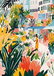 The Flower Market – Bloemenmarkt Illustratie