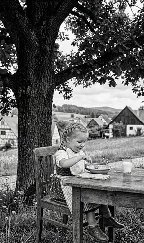 A Charming Moment Traditional Outdoor Breakfast in a German Village
