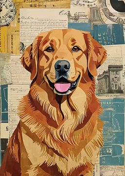 Golden Retriever Papier Collage van MIROKKU