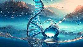 DNA met water en druppels