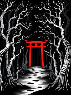Das Karmesintor: Ein Torii-Portal zu den Flüsterwäldern von Artistic