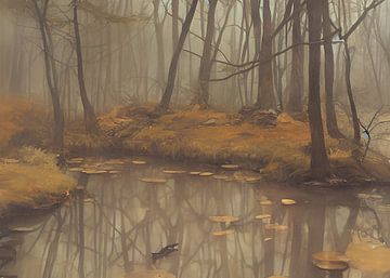 Pond in the forest by Nop Briex