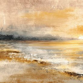 Sonnenuntergang am Strand von BowiScapes – Kunst und urbane Wandgestaltung