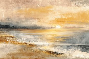 Sonnenuntergang am Strand von BowiScapes – Kunst und urbane Wandgestaltung