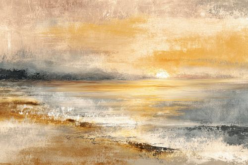 Sonnenuntergang am Strand von BowiScapes – Kunst und urbane Wandgestaltung