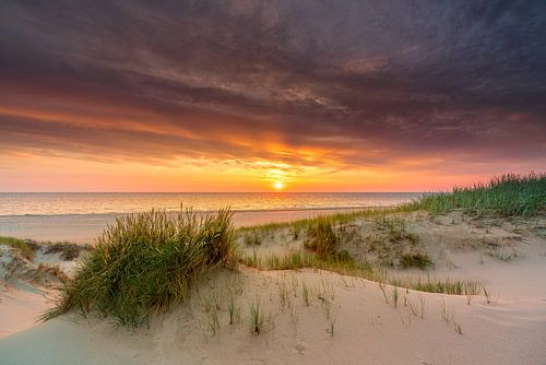 Texel strand Paal 17 prachtige zonsondergang