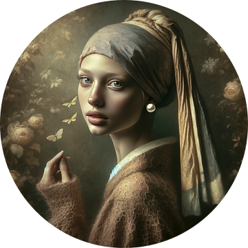 Modern meisje met de pareI Johannes Vermeer 