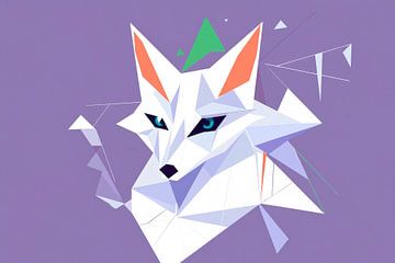 Geometric elegance - Fox Portrait Creative Fox - face by Poster Art Shop