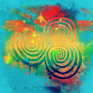 Colorful triple spiral