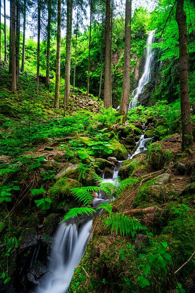 Burgbach waterfall with stream by Christian Klös