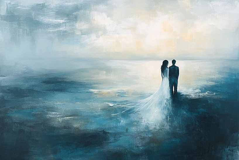 Romantic couple by the sea by Art & Soul Creations