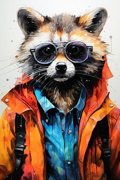 Raccoon animal art #raccoon