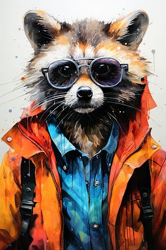 Art animalier du raton laveur #raccoon