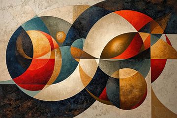 Abstracte Cirkels | Orbital Tango van Kunst Kriebels