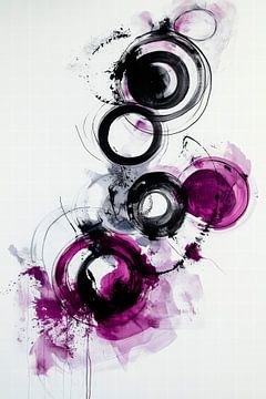 Cercles abstraits en violet et noir sur Poster Art Shop