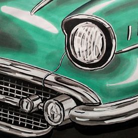 Close-up of a vintage car by Lonneke Kolkman