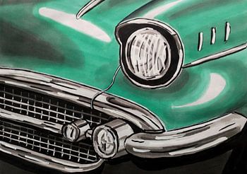 Close-up van een oldtimer auto