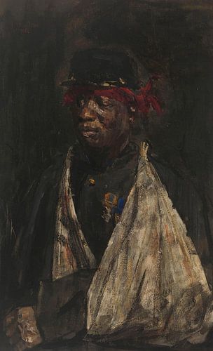 Portret van een gewonde KNIL-militair, Isaac Israels, 1882