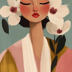 Modern portrait "Thankful" by Carla Van Iersel