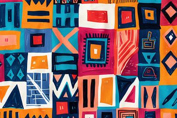 Levendig geometrisch patroon met kleurrijke accenten van Imperial Art House