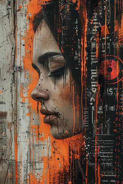 Art abstrait en noir et blanc avec des chiffres et des lettres par Art & Soul Creations