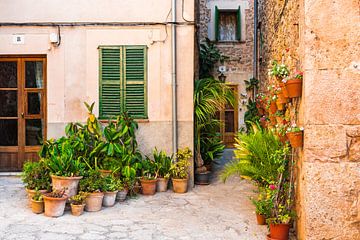 Idyllisch uitzicht op Valldemossa, mediterraan oud dorp op het eiland Mallorca, Spanje van Alex Winter