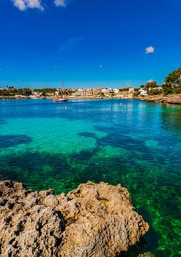 Picturesque island scenery, idyllic coast of Porto Petro on Majorca, Spain Mediterranean Sea by Alex Winter
