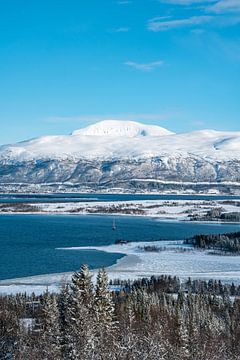 Winterlandschap bij Tromso van Leo Schindzielorz