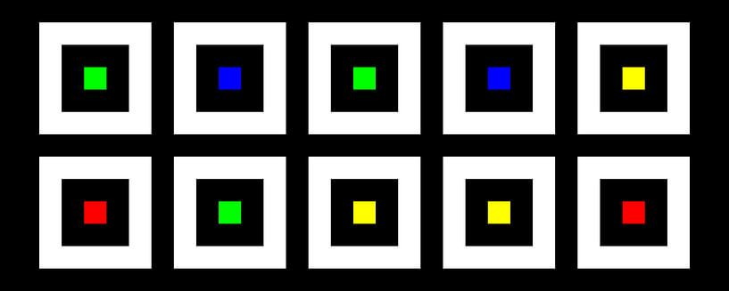 Emboîté | Centre | 05x02 | N=02 | Aléatoire #10 | RGBY par Gerhard Haberern