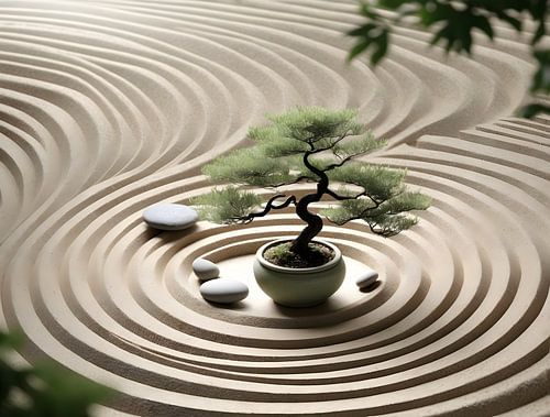 Zen Garden Harmony - Minimalistische Kunst von Manuela Dekkers