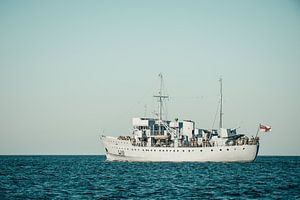  Zweiten Weltkrieg Marine -Schiff in Richtung Dünkirchen Film-Set
