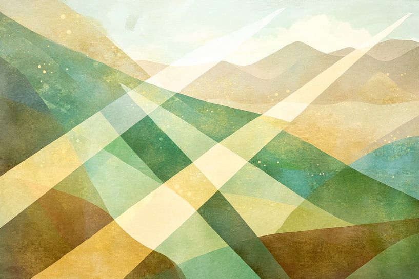 Shimmering sky over rolling hills by Poster Art Shop