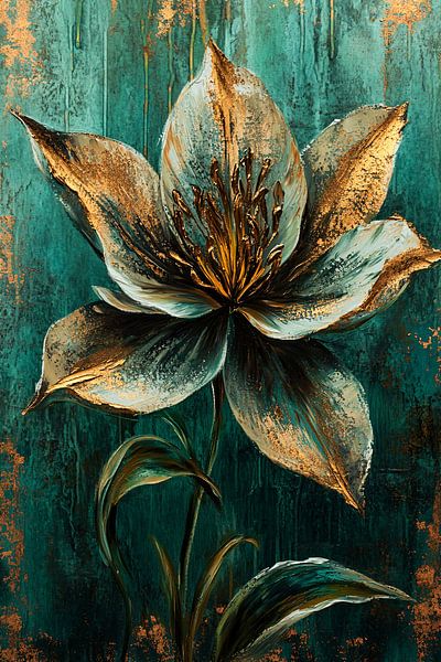 Blume mit Gold und Textur von Imperial Art House