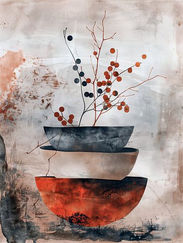 Jasper bowls with berry branch