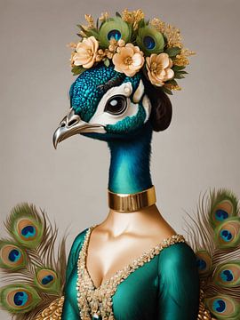 A surreal peacock woman by Jolique Arte