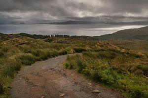 Sandweg zum alten Mann von Storr auf der Insel Skye in Schottland