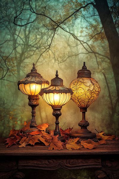 Warm light in the forest by Poster Art Shop