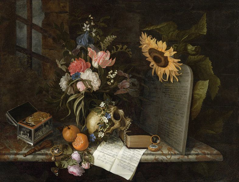 Vanitas-Stillleben, Maria van Oosterwijck von Meisterhafte Meister