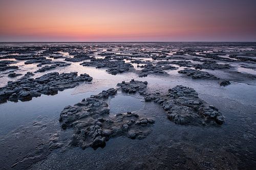 Sunset over the mudflats near Ternaard