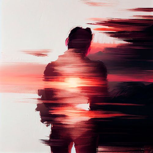 Abstract Man with Coarse Brushstrokes