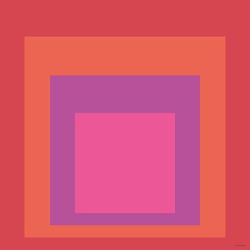 Abstract Rot-Lila-Quadrat – Minimalistische Farbstudie