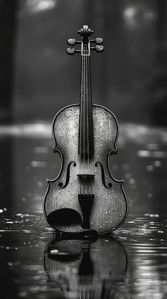 Musical instrument in black and white by Gelissen Artworks