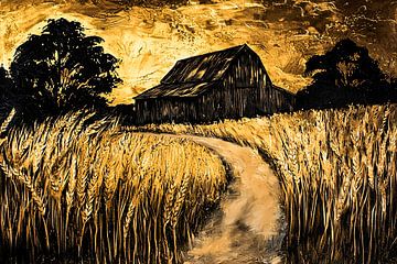Landelijk landschap in gouden tinten van Imperial Art House