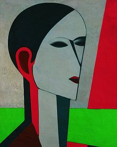 Abstract portret van een vrouw 11 van Jan Keteleer